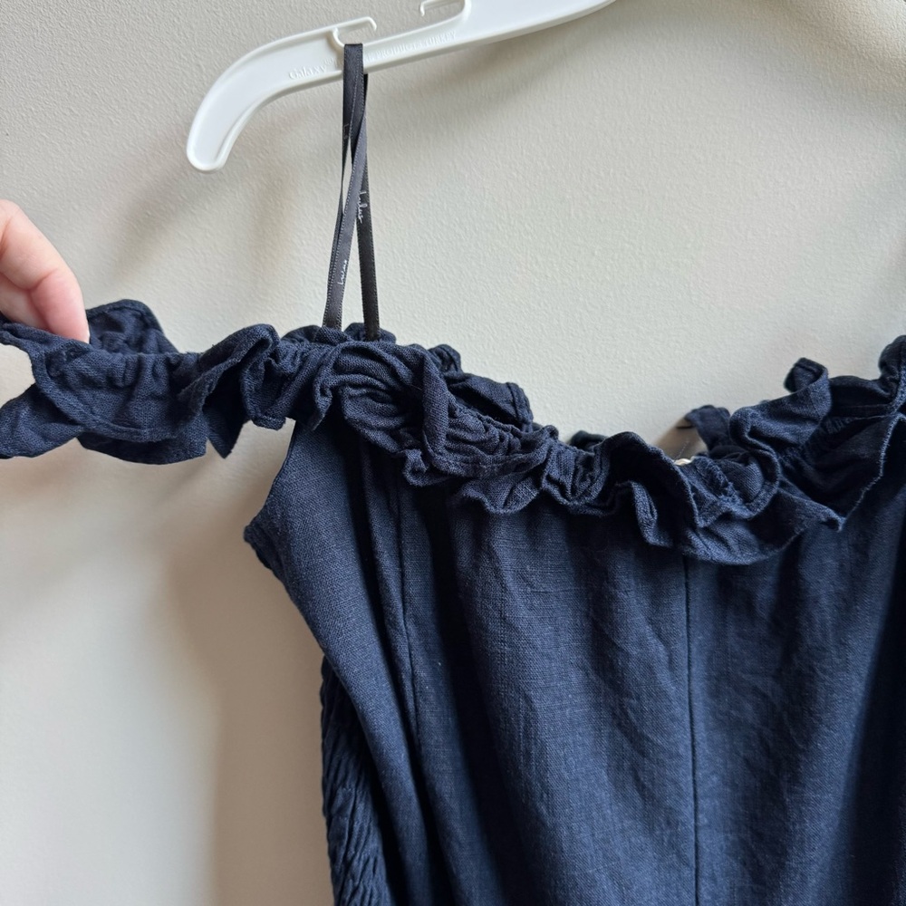 Lulu’s Elati Navy Blue Ruffled Off-the-Shoulder Bodycon Dress - Picture 5 of 12